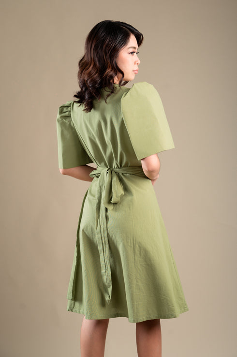 Maud London x Get Spotted: Julian Dress in Avocado