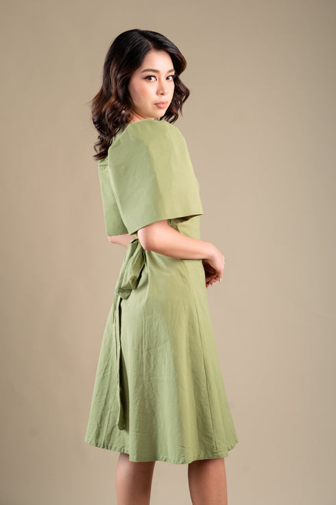 Maud London x Get Spotted: Julian Dress in Avocado