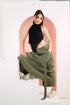 GS Gen Z: Army Green Draawstring Cargo Maxi Skirt