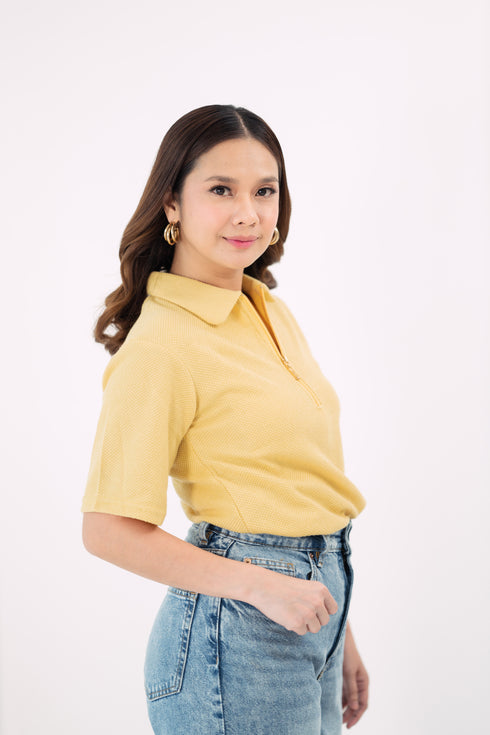 GS The Classics: Alma Zip Up Collar Top