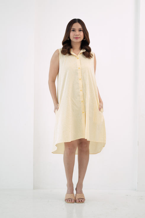 GS The Classics: Lyn Buttondown Pinstripes Sleeveless Dress