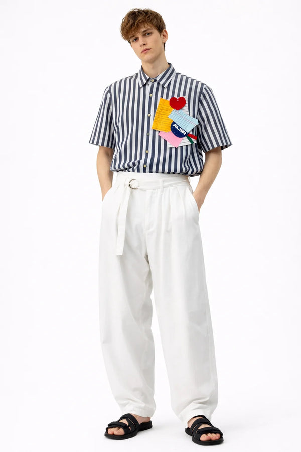 MNL EMGEE by Get Spotted: ALSR x GS Beni Button-down Linen Shirt STRIPES
