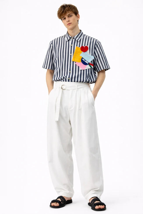 MNL EMGEE by Get Spotted: ALSR x GS Beni Button-down Linen Shirt STRIPES