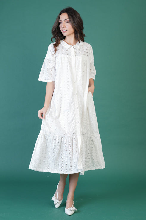 GET SPOTTED SHOP STOCKS Jenny Whites Collection: New Arianne Premium Eyelet Dress