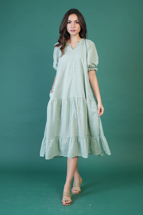 GET SPOTTED SHOP STOCKS Jenny Hues of Summer: NEW Audrey Premium Eyelet Dress