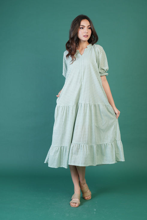 GET SPOTTED SHOP STOCKS Jenny Hues of Summer: NEW Audrey Premium Eyelet Dress