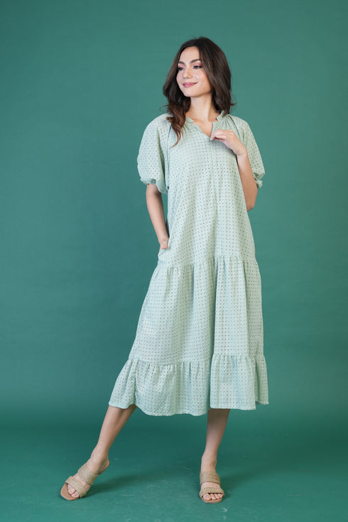 GET SPOTTED SHOP STOCKS Jenny Hues of Summer: NEW Audrey Premium Eyelet Dress