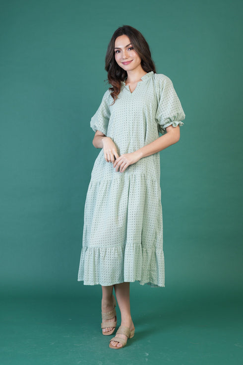 GET SPOTTED SHOP STOCKS Jenny Hues of Summer: NEW Audrey Premium Eyelet Dress