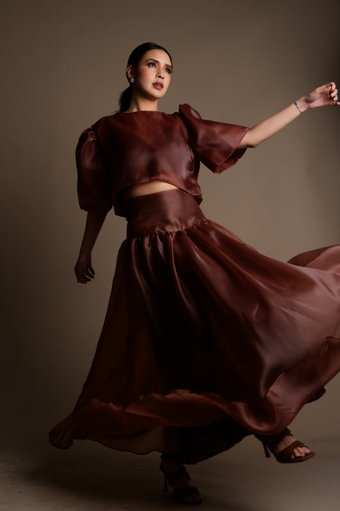 Lydia Skirt in Mocha Mousse