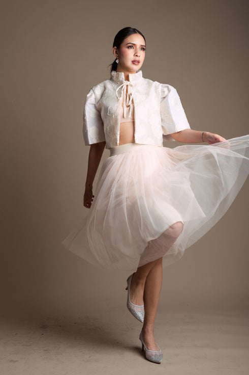 Maud London x Get Spotted: Gregoria in Limited Edition Embossed Fabric