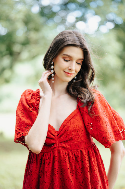 GET SPOTTED SHOP STOCKS Jenny Red: Oriana Babydoll Dress