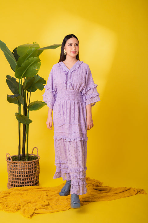 GET SPOTTED SHOP STOCKS Jenny Eyelet 4: Marites Premium Eyelet Smocked-waist Dress