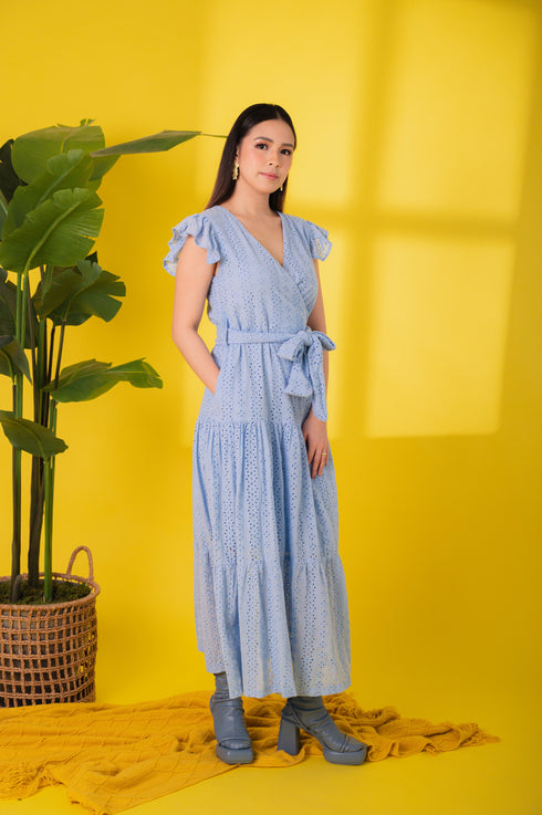GET SPOTTED SHOP STOCKS Jenny Eyelet 4: Mavi Premium Eyelet Wrap Dress
