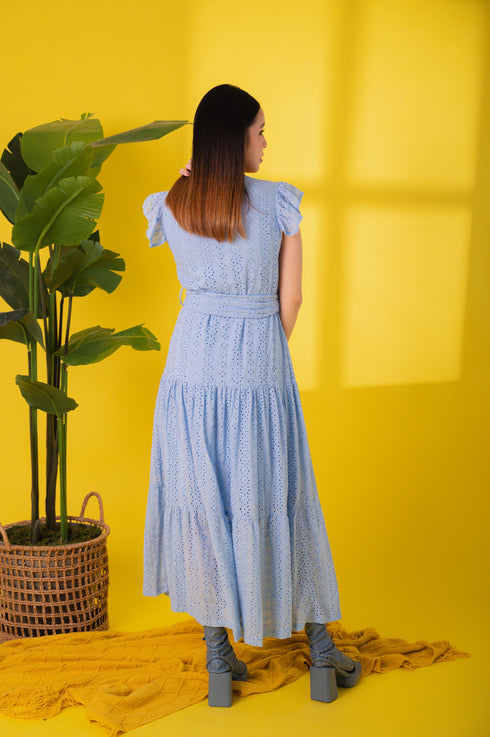 GET SPOTTED SHOP STOCKS Jenny Eyelet 4: Mavi Premium Eyelet Wrap Dress