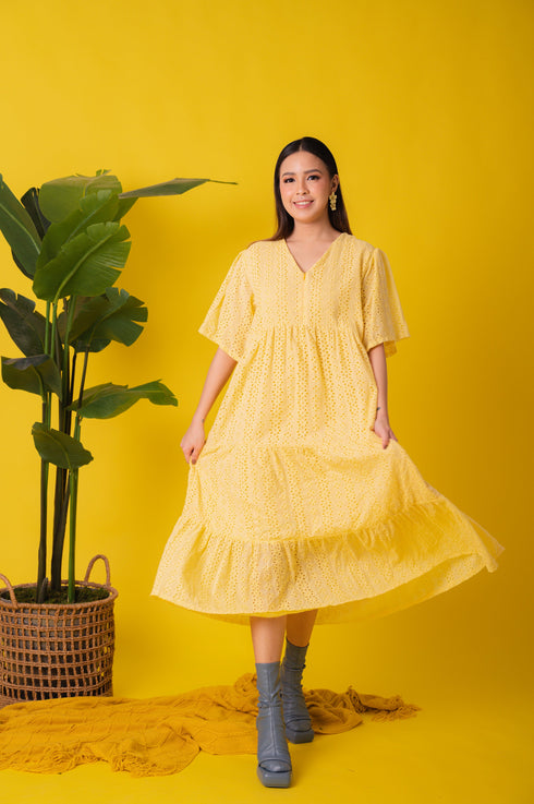 GET SPOTTED SHOP STOCKS Jenny Eyelet 3: Lauren Premium Eyelet Maxi Dress