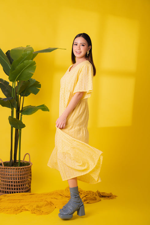 GET SPOTTED SHOP STOCKS Jenny Eyelet 3: Lauren Premium Eyelet Maxi Dress