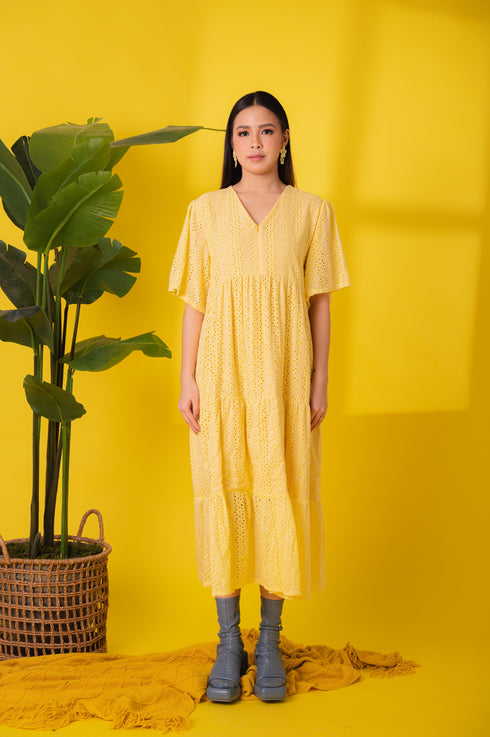 GET SPOTTED SHOP STOCKS Jenny Eyelet 3: Lauren Premium Eyelet Maxi Dress