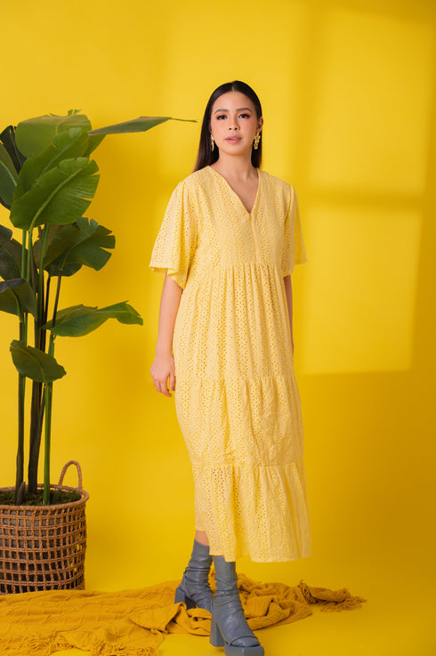 GET SPOTTED SHOP STOCKS Jenny Eyelet 3: Lauren Premium Eyelet Maxi Dress