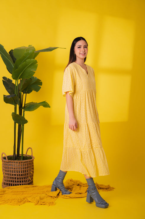 GET SPOTTED SHOP STOCKS Jenny Eyelet 3: Lauren Premium Eyelet Maxi Dress