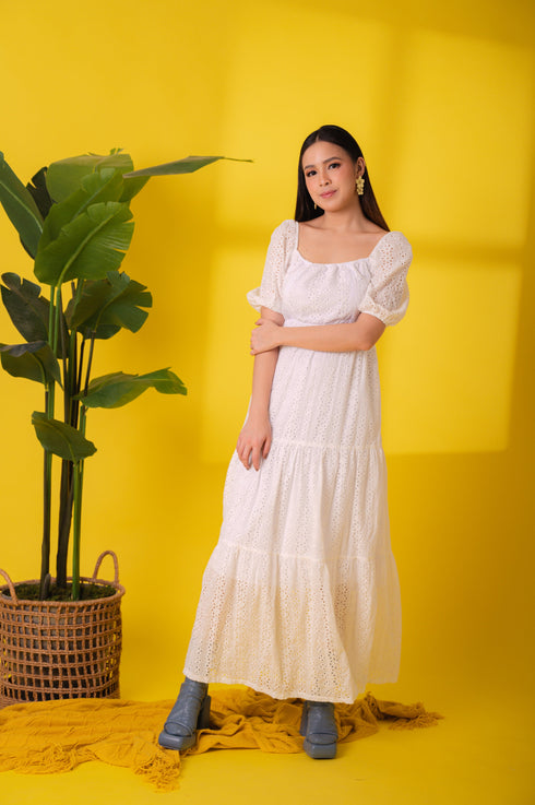 GET SPOTTED SHOP STOCKS Jenny Eyelet 3: Lara Premium Eyelet Dress