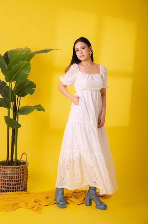 GET SPOTTED SHOP STOCKS Jenny Eyelet 3: Lara Premium Eyelet Dress