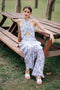 GET SPOTTED SHOP STOCKS Jenny Blue Porcelain: Dana Halter Loose Floral Jumpsuit