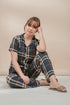 Plaid in Dark Blue Cotton Pyjama
