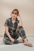 Plaid in Dark Blue Cotton Pyjama