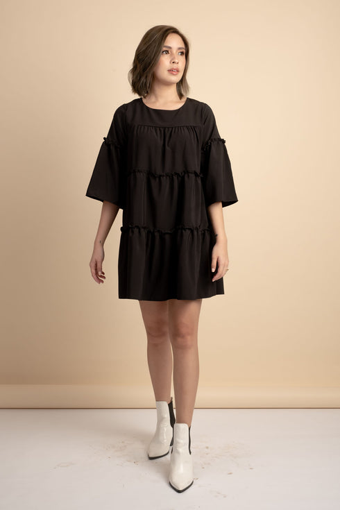 Weslynn Black Babydoll Dress