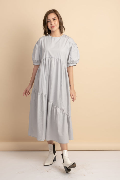 Arianne Grey Poplin Dress