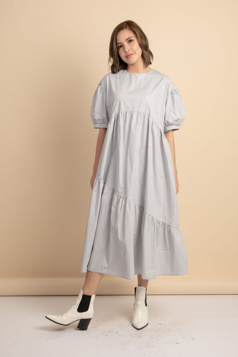 Arianne Grey Poplin Dress