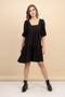 Kattie Black Babydoll Dress Textured Fabric
