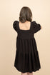 Kattie Black Babydoll Dress Textured Fabric