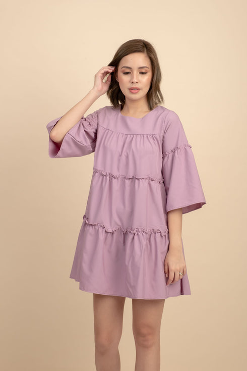 Weslynn Purple Babydoll Dress