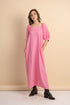 Carrie Pink Linen Maxi Dress