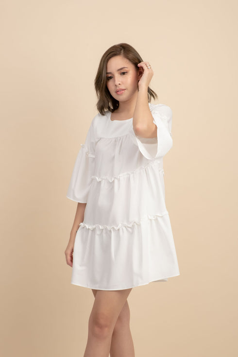Weslynn White Babydoll Dress