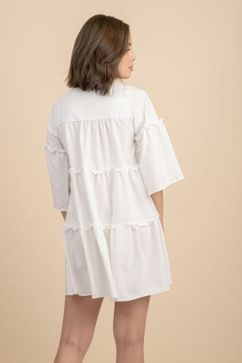 Weslynn White Babydoll Dress