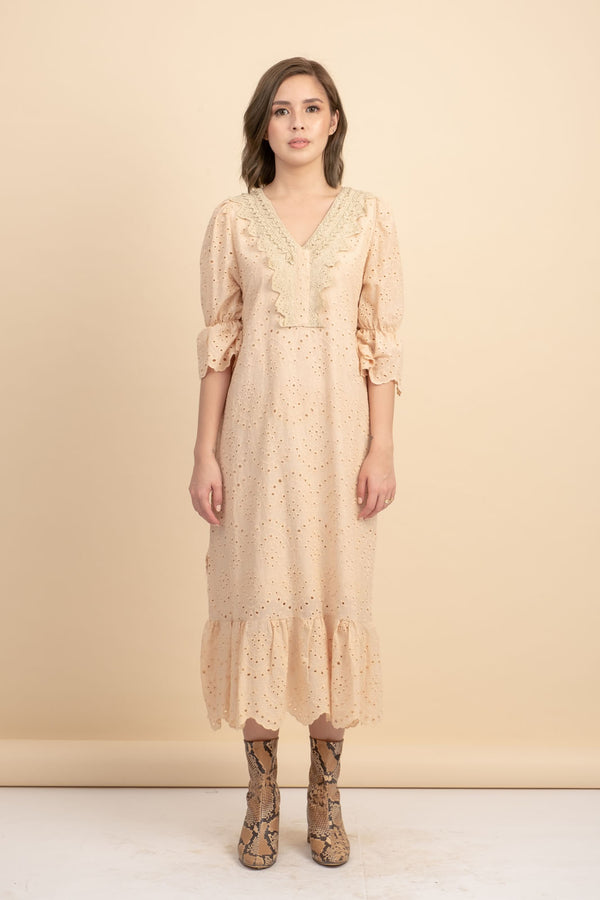 Alexa Nude Midi Dress