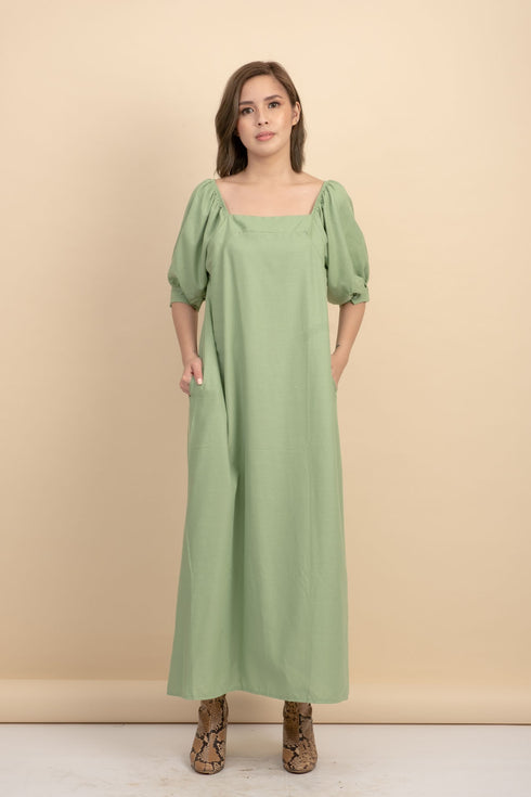 Carrie Mint Linen Maxi Dress