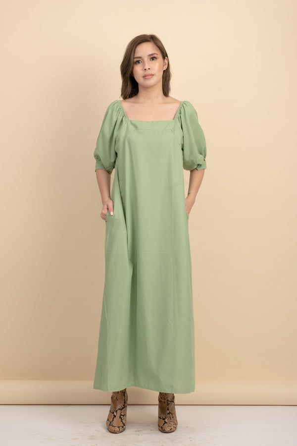 Carrie Mint Linen Maxi Dress