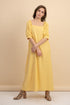 Carrie Yellow Linen Maxi Dress