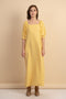 Carrie Yellow Linen Maxi Dress