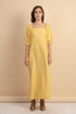 Carrie Yellow Linen Maxi Dress