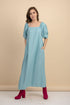 Carrie Blue Linen Maxi Dress