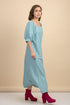 Carrie Blue Linen Maxi Dress