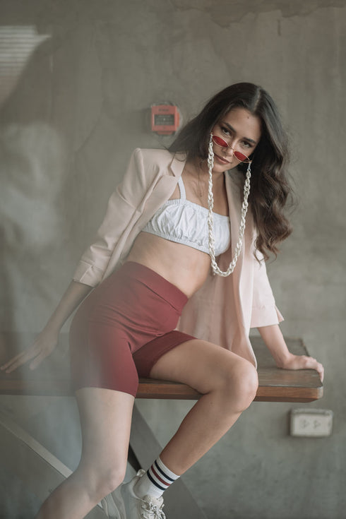 Shop Hygge x GS: Biker Shorts in Maroon