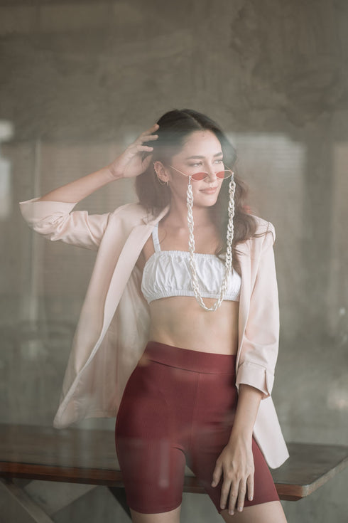 Shop Hygge x GS: Biker Shorts in Maroon