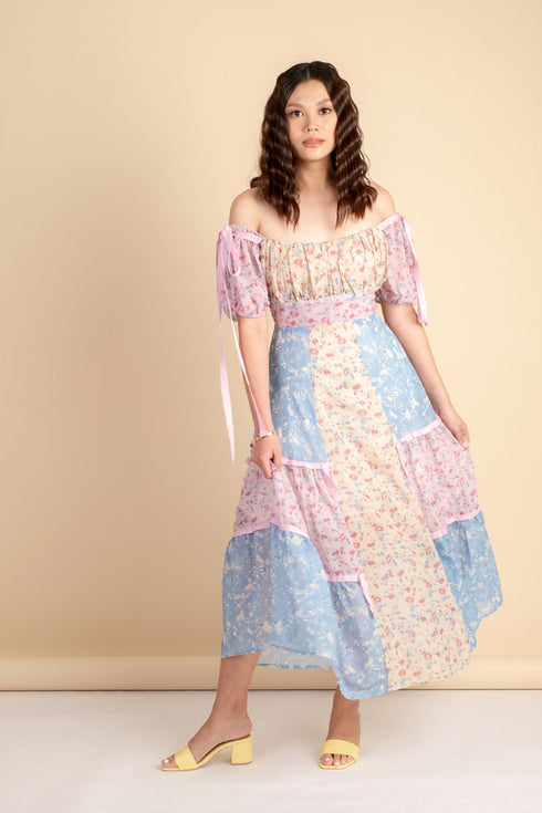 Alea Printed Floral Dress Pink/Blue