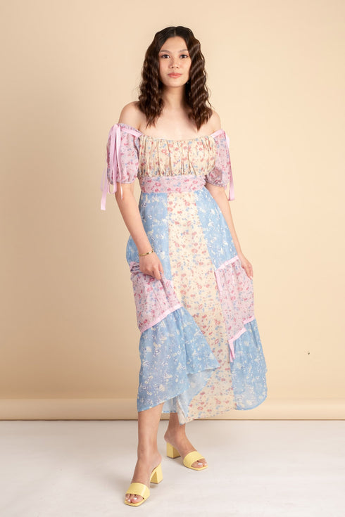 Alea Printed Floral Dress Pink/Blue