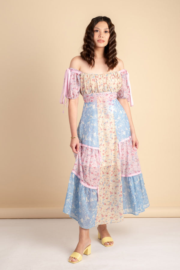 Alea Printed Floral Dress Pink/Blue